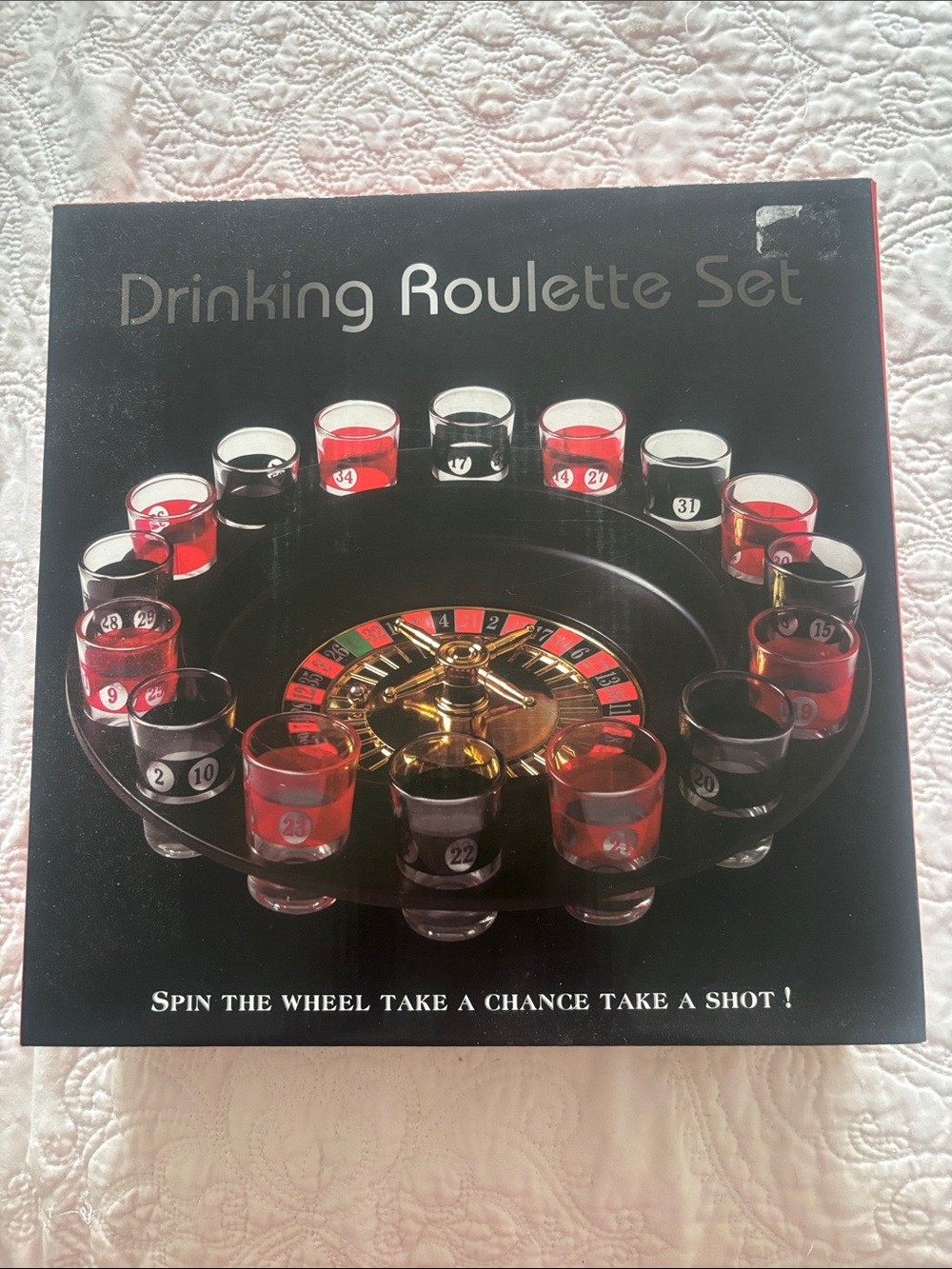 Drinking Roulette Set - Black with Red & Gold Accents